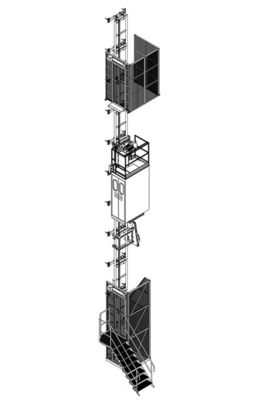 12/18/24 Passagier-Zahnstangentrieb-Hebemaschinen für Baustelle 300kg 500kg 750kg